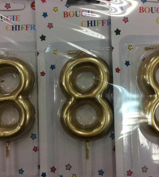 Bougie Chiffre “8” – Or